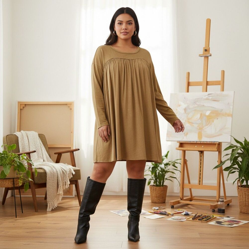 HEYSON Mineral Washed Flare Dress, NWT! Size 2XL